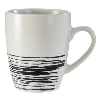 Orsina Middag Stoneware Mugs – Set of 4 White and Bark Effect