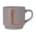 Orsina Signet Grey Monogram Mug – Stackable Initial L Coffee Cup