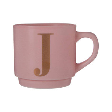 Orsina Signet Pink Monogram Mug – Personalised Ceramic Initial J