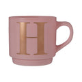 Orsina Signet Pink Monogram Mug – Letter H Personalized Ceramic Cup