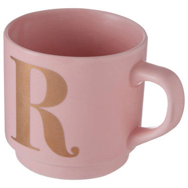 Orsina Signet Pink Monogram Mug – Letter R Personalized Ceramic Cup