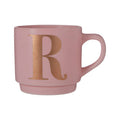 Orsina Signet Pink Monogram Mug – Letter R Personalized Ceramic Cup