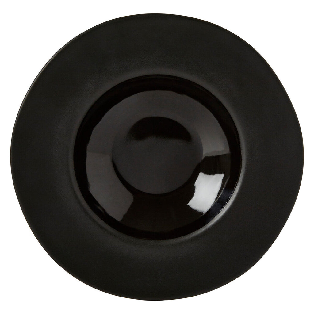 Orsina Hygge Black Pasta Bowl – Handcrafted Ceramic Shallow Rimmed Bowl