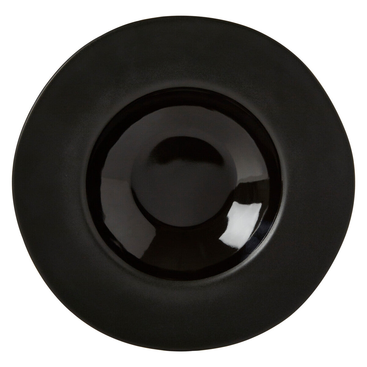 Orsina Hygge Black Pasta Bowl – Handcrafted Ceramic Shallow Rimmed Bowl