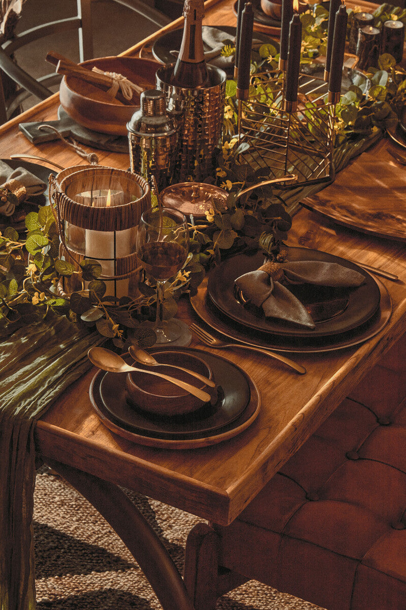 Orsina Hygge Black Pasta Bowl – Handcrafted Ceramic Shallow Rimmed Bowl