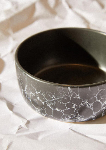 Orsina Hygge Black Faux Marble Bowl – Modern Serving and Decor Dish