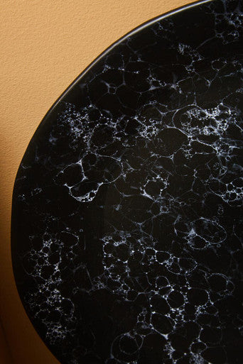 Orsina Black Marble Effect Pizza Plate – Modern Ceramic Serving Platter