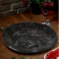 Orsina Black Marble Effect Pizza Plate – Modern Ceramic Serving Platter