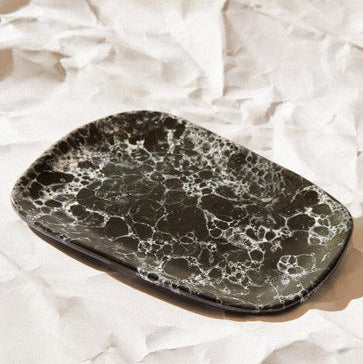 Orsina Hygge Small Black Marble Effect Serving Platter – 12 Inch