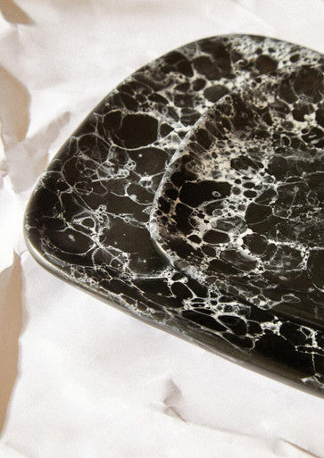 Orsina Hygge Small Black Marble Effect Serving Platter – 12 Inch
