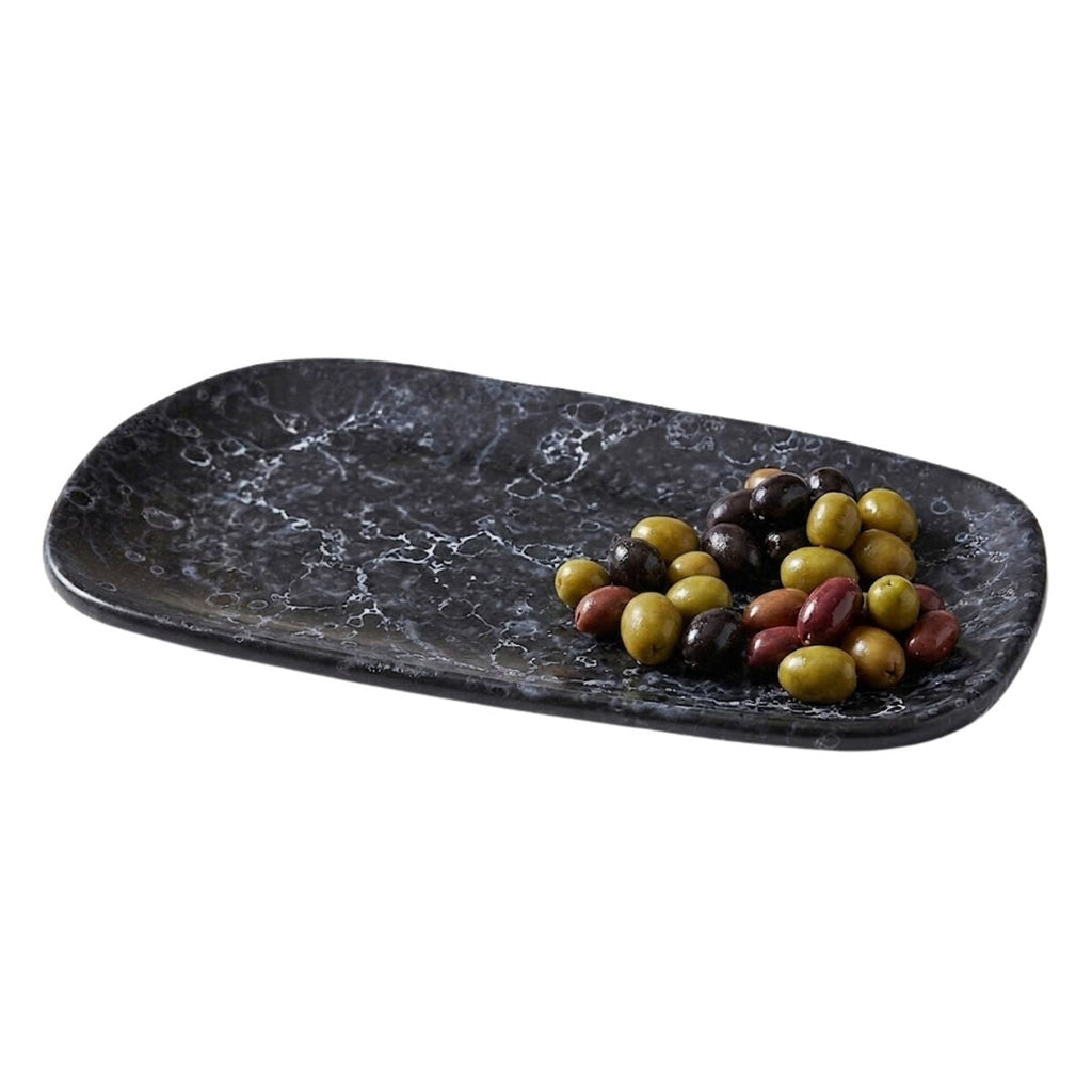 Orsina Hygge Small Black Marble Effect Serving Platter – 12 Inch
