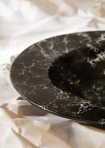 Orsina Hygge Black Marble Effect Pasta Bowl – Modern Artisan Stoneware