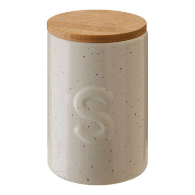 Orsina Fenwick Sugar Canister – Ceramic Kitchen Storage with Bamboo Lid