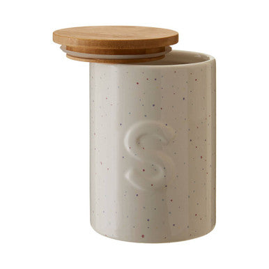 Orsina Fenwick Sugar Canister – Ceramic Kitchen Storage with Bamboo Lid