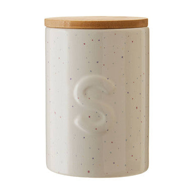 Orsina Fenwick Sugar Canister – Ceramic Kitchen Storage with Bamboo Lid