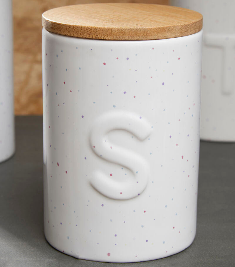 Orsina Fenwick Sugar Canister – Ceramic Kitchen Storage with Bamboo Lid