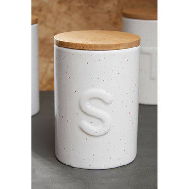 Orsina Fenwick Sugar Canister – Ceramic Kitchen Storage with Bamboo Lid
