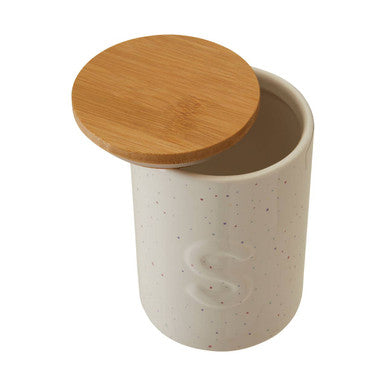 Orsina Fenwick Sugar Canister – Ceramic Kitchen Storage with Bamboo Lid