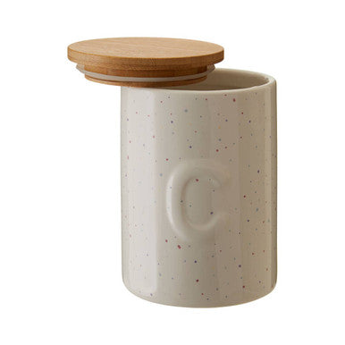 Orsina Fenwick Coffee Canister – Airtight Ceramic Jar with Bamboo Lid