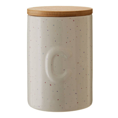 Orsina Fenwick Coffee Canister – Airtight Ceramic Jar with Bamboo Lid