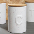 Orsina Fenwick Coffee Canister – Airtight Ceramic Jar with Bamboo Lid