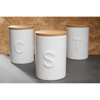 Orsina Fenwick Coffee Canister – Airtight Ceramic Jar with Bamboo Lid