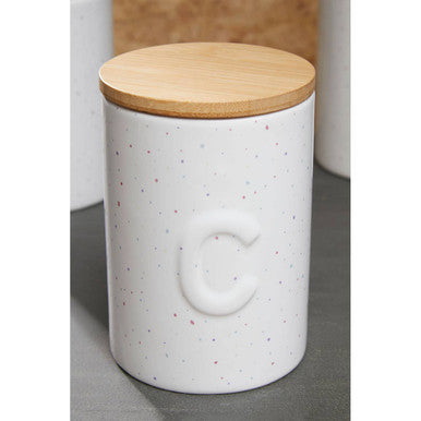 Orsina Fenwick Coffee Canister – Airtight Ceramic Jar with Bamboo Lid