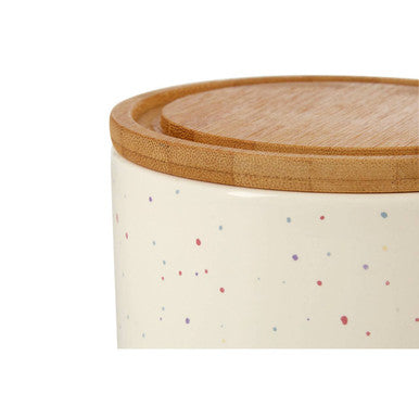 Orsina Fenwick Set of 3 Stackable Canisters with Bamboo Lids – White