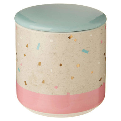 Orsina Lozica Medium Earthenware Storage Canister – Grey and Pink