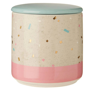 Orsina Lozica Medium Earthenware Storage Canister – Grey and Pink