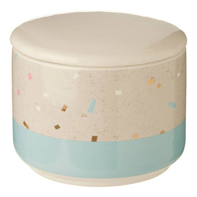 Orsina Lozica Small Earthenware Storage Canister – Grey Blue Retro Jar