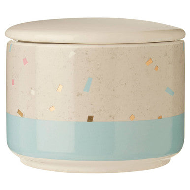 Orsina Lozica Small Earthenware Storage Canister – Grey Blue Retro Jar