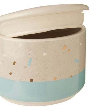 Orsina Lozica Small Earthenware Storage Canister – Grey Blue Retro Jar