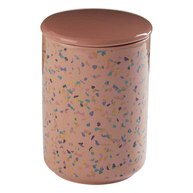 Orsina Yuki Large Pink Terrazzo Storage Canister | Kitchen Pantry Jar