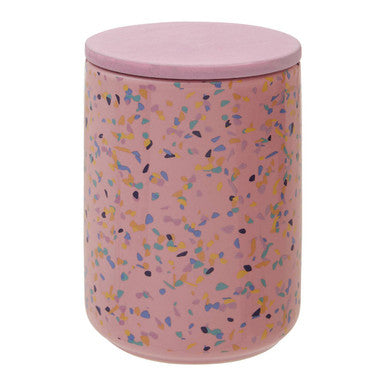Orsina Yuki Large Pink Terrazzo Storage Canister | Kitchen Pantry Jar