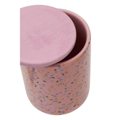 Orsina Yuki Large Pink Terrazzo Storage Canister | Kitchen Pantry Jar