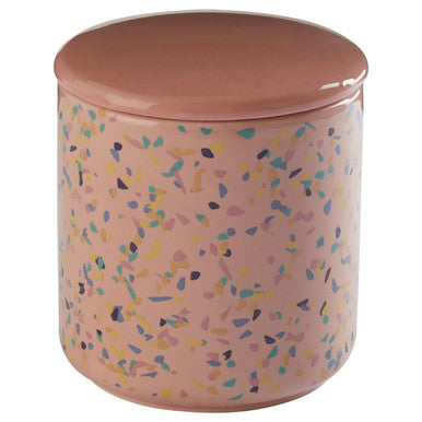 Orsina Yuki Medium Pink Terrazzo Storage Canister | Kitchen Pantry Jar