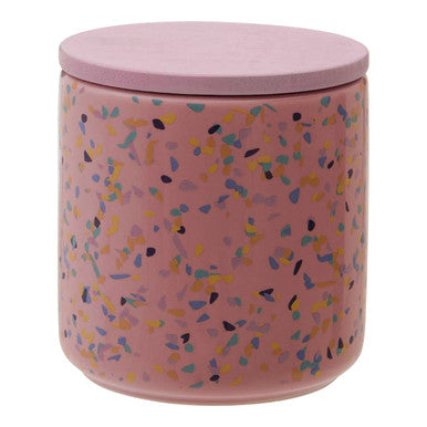 Orsina Yuki Medium Pink Terrazzo Storage Canister | Kitchen Pantry Jar