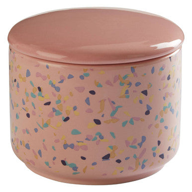 Orsina Yuki Small Pink Terrazzo Storage Canister with Airtight Lid