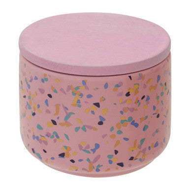 Orsina Yuki Small Pink Terrazzo Storage Canister with Airtight Lid