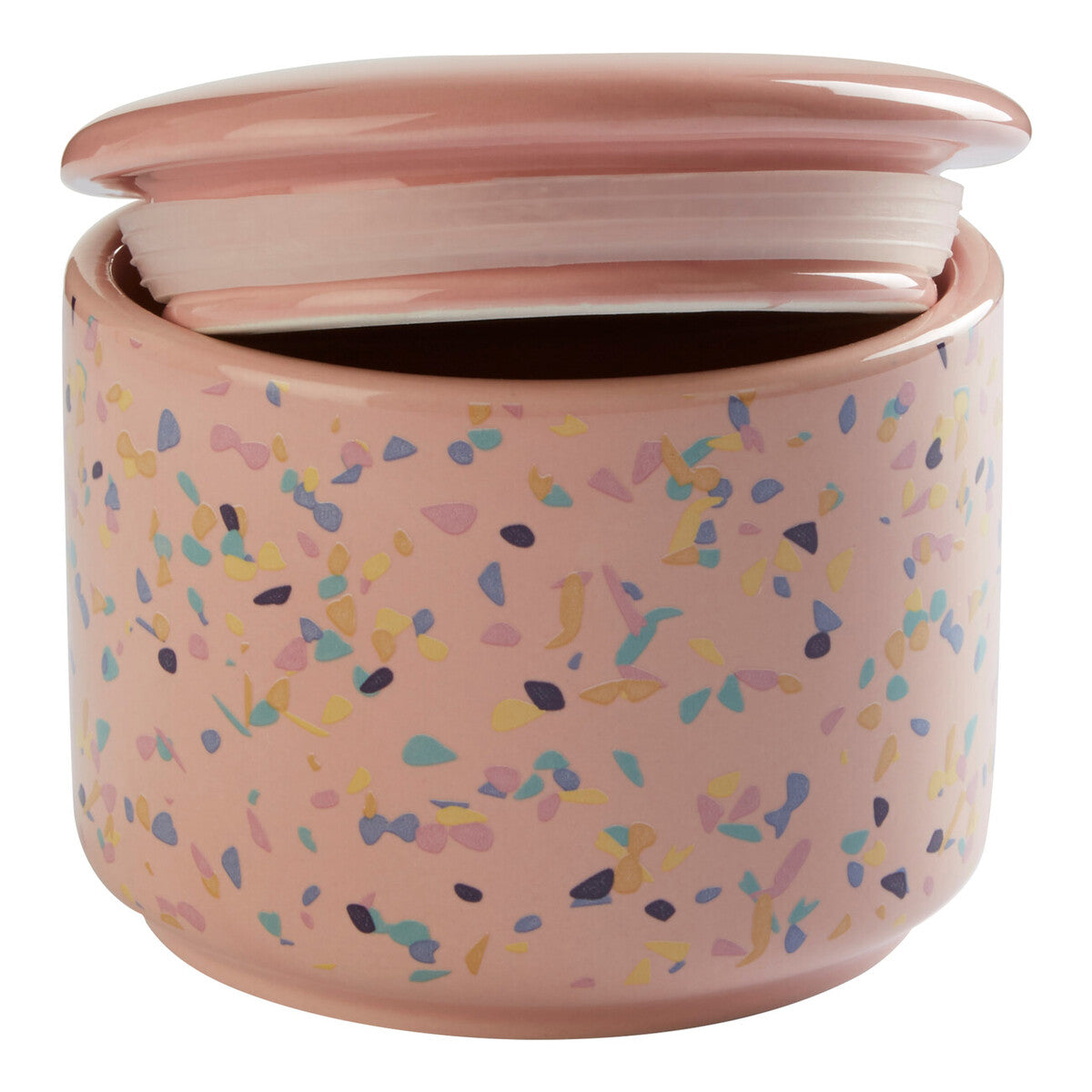 Orsina Yuki Small Pink Terrazzo Storage Canister with Airtight Lid