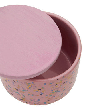 Orsina Yuki Small Pink Terrazzo Storage Canister with Airtight Lid
