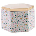 Orsina Terrazzo Storage Jar – Hexagonal Kitchen & Vanity Canister