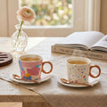 Orsina Miami Terrazzo Espresso Cups and Saucers Set – 2 Piece Set