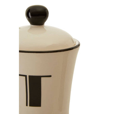 Orsina Broadway Tea Canister – Cream and Black Ceramic Storage Jar