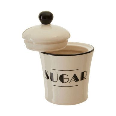 Orsina Broadway Sugar Canister – Cream and Black Kitchen Storage Jar