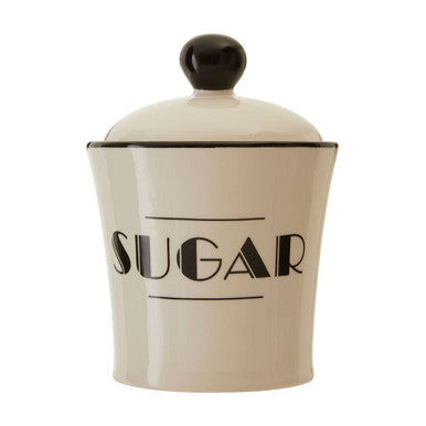 Orsina Broadway Sugar Canister – Cream and Black Kitchen Storage Jar