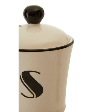 Orsina Broadway Sugar Canister – Cream and Black Kitchen Storage Jar