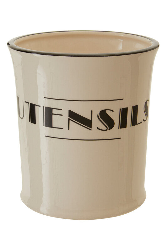 Orsina Broadway Utensil Holder – Cream Art Deco Kitchen Tool Organizer