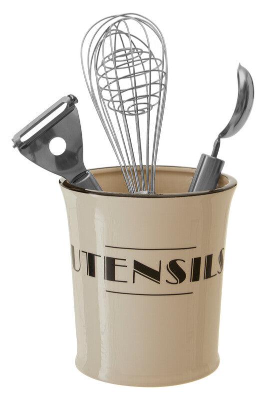 Orsina Broadway Utensil Holder – Cream Art Deco Kitchen Tool Organizer